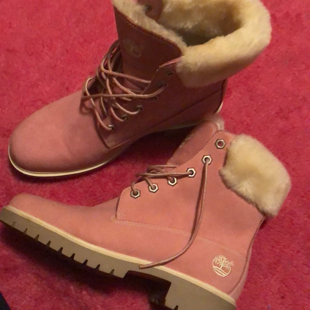 Pink timberland boots